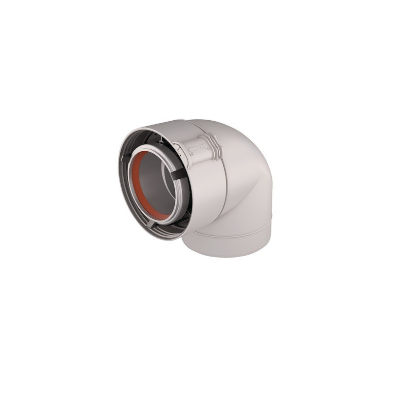 LEITUNG FÜR HEIZKESSEL MIT ENTLÜFTUNG 90° Winkel ALU/PVC weiß UBBINK 227233- UBBINK - 227233