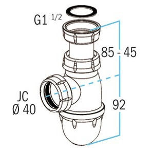 Siphon Spültisch PVC 552- NICOLL - 0204002