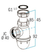 Siphon Spültisch PVC 552- NICOLL - 0204002