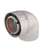 LEITUNG FÜR HEIZKESSEL MIT ENTLÜFTUNG 90° Winkel ALU/PVC weiß UBBINK 227521- UBBINK - 229521