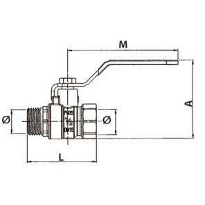 Vanne BS poignée plate MF1/2"- DIFF - 110029