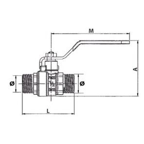 Vanne BS poignée plate MM3/8"- DIFF - 110039