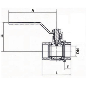 Vanne BS poignée plate MM3/8"- DIFF - 110039