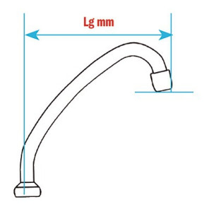 Anschluss und Schwanenhals Schwanenhals mit Ring F1/2" x 150mm- DIFF - 99674  - (X10)