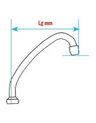 Anschluss und Schwanenhals Schwanenhals mit Ring F1/2" x 150mm- DIFF - 99674  - (X10)